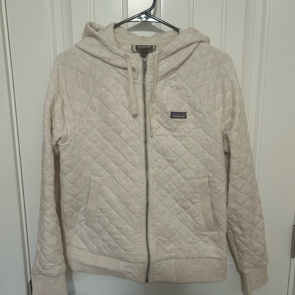 Cream Patagonia Zip Sweatshirt Hoodie